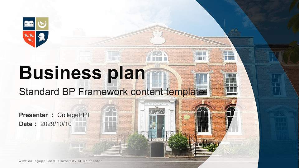 University of Chichester Competition/Entrepreneurship Contest PPT Template16:9 ratio PPT effect preview image