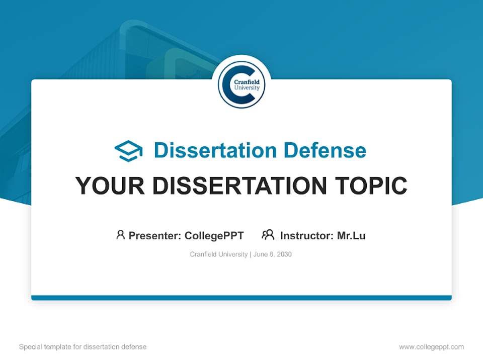Cranfield University Graduation Thesis Defense PPT Template4:3 ratio PPT effect preview image7