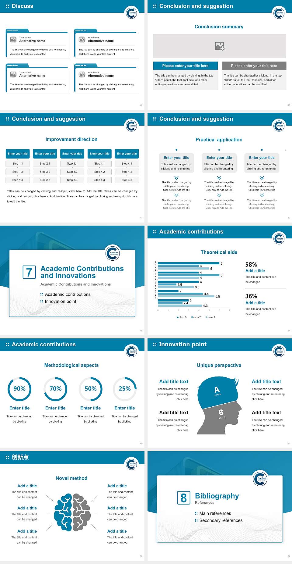 Cranfield University Graduation Thesis Defense PPT Template4:3 ratio PPT effect preview image6