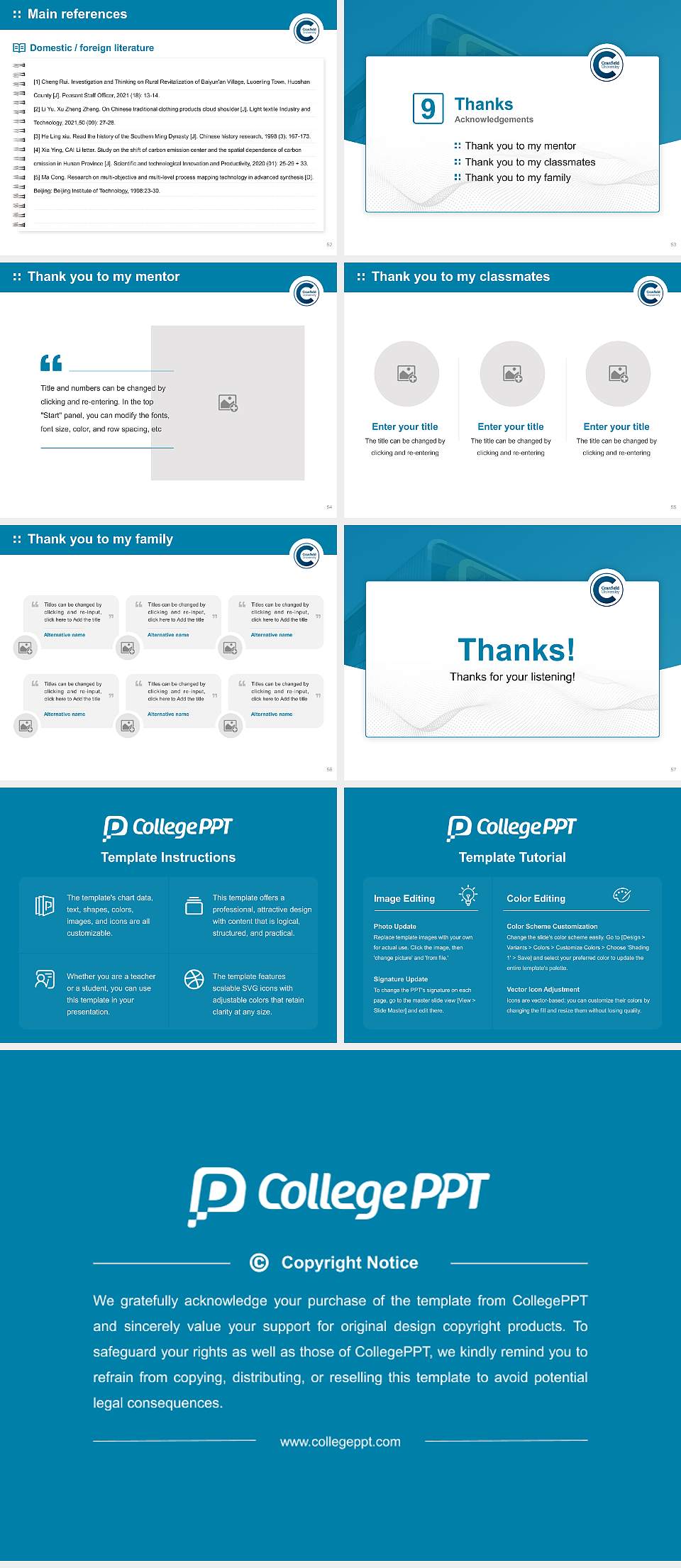 Cranfield University Graduation Thesis Defense PPT Template4:3 ratio PPT effect preview image7