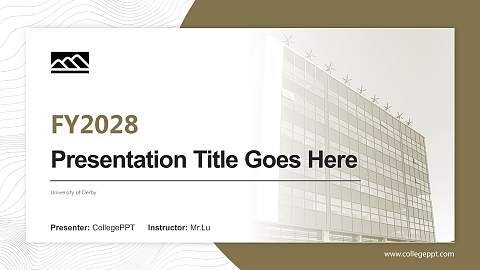 University of Derby Academic Presentation/Research Findings Report PPT Template