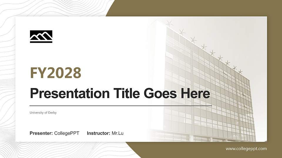 University of Derby Academic Presentation/Research Findings Report PPT Template16:9 ratio PPT effect preview image