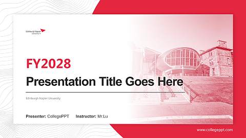 Edinburgh Napier University Academic Presentation/Research Findings Report PPT Template