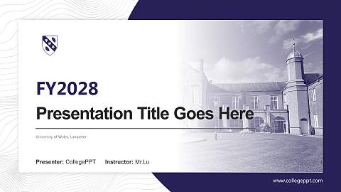 University of Wales, Lampeter Academic Presentation/Research Findings Report PPT Template