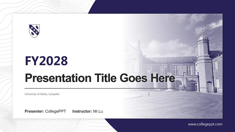 University of Wales, Lampeter Academic Presentation/Research Findings Report PPT Template16:9 ratio PPT effect preview image