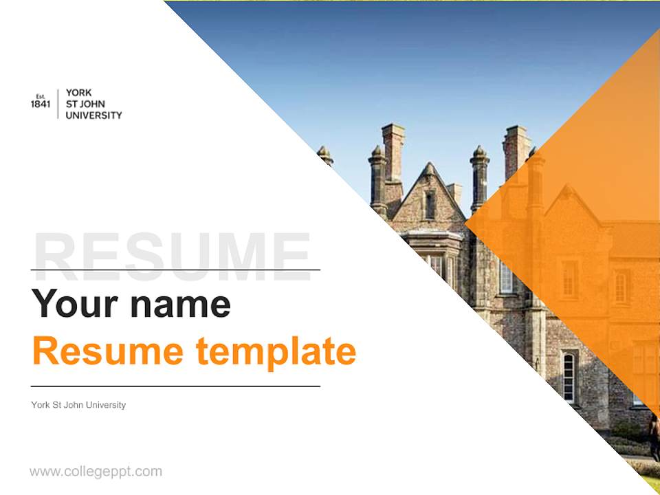 York St John University Resume PPT Template4:3 ratio PPT effect preview image5