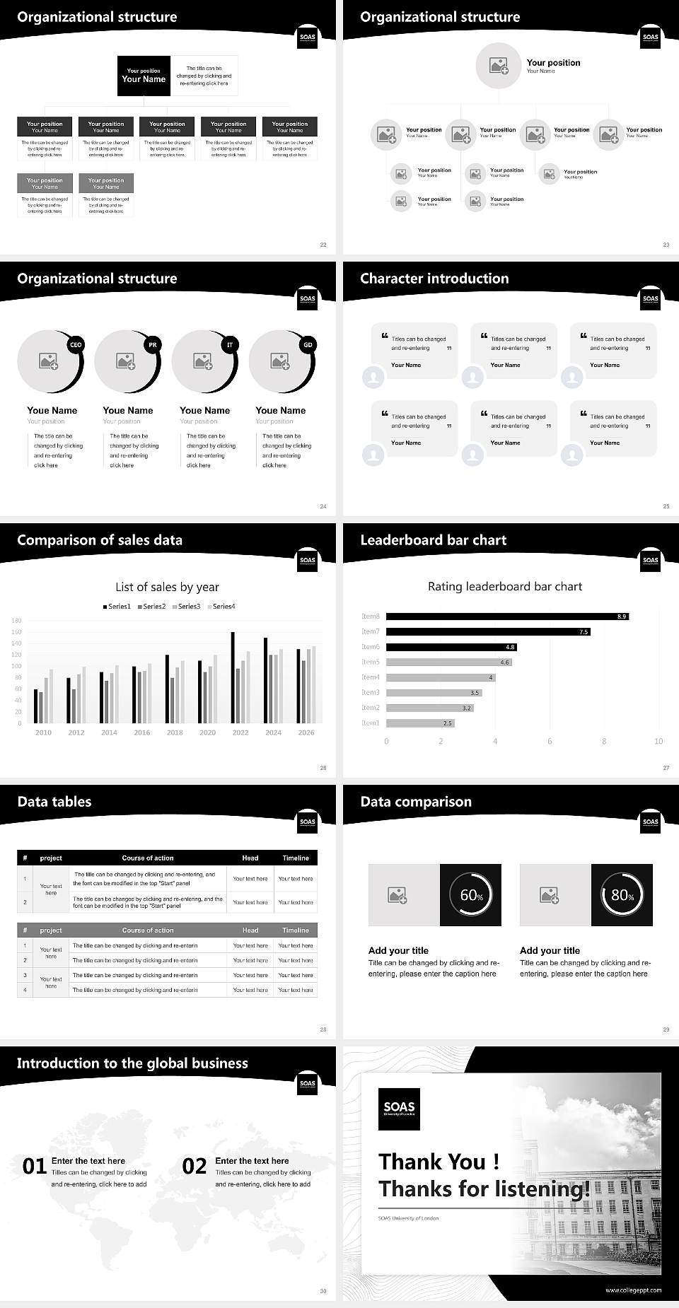 SOAS University of London Academic Presentation/Research Findings Report PPT Template4:3 ratio PPT effect preview image4