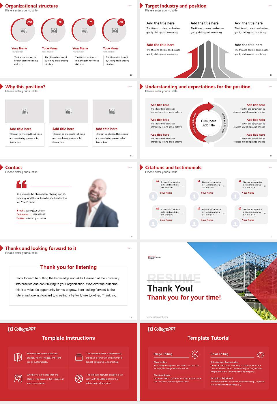 Richmond American University London Resume PPT Template16:9 ratio PPT effect preview image4