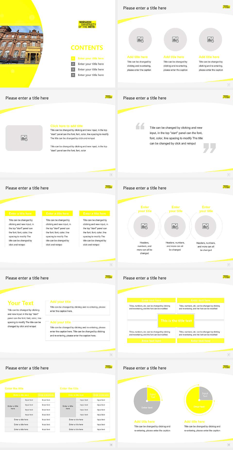 Norwich University of the Arts Course/Courseware Creation PPT Template4:3 ratio PPT effect preview image2