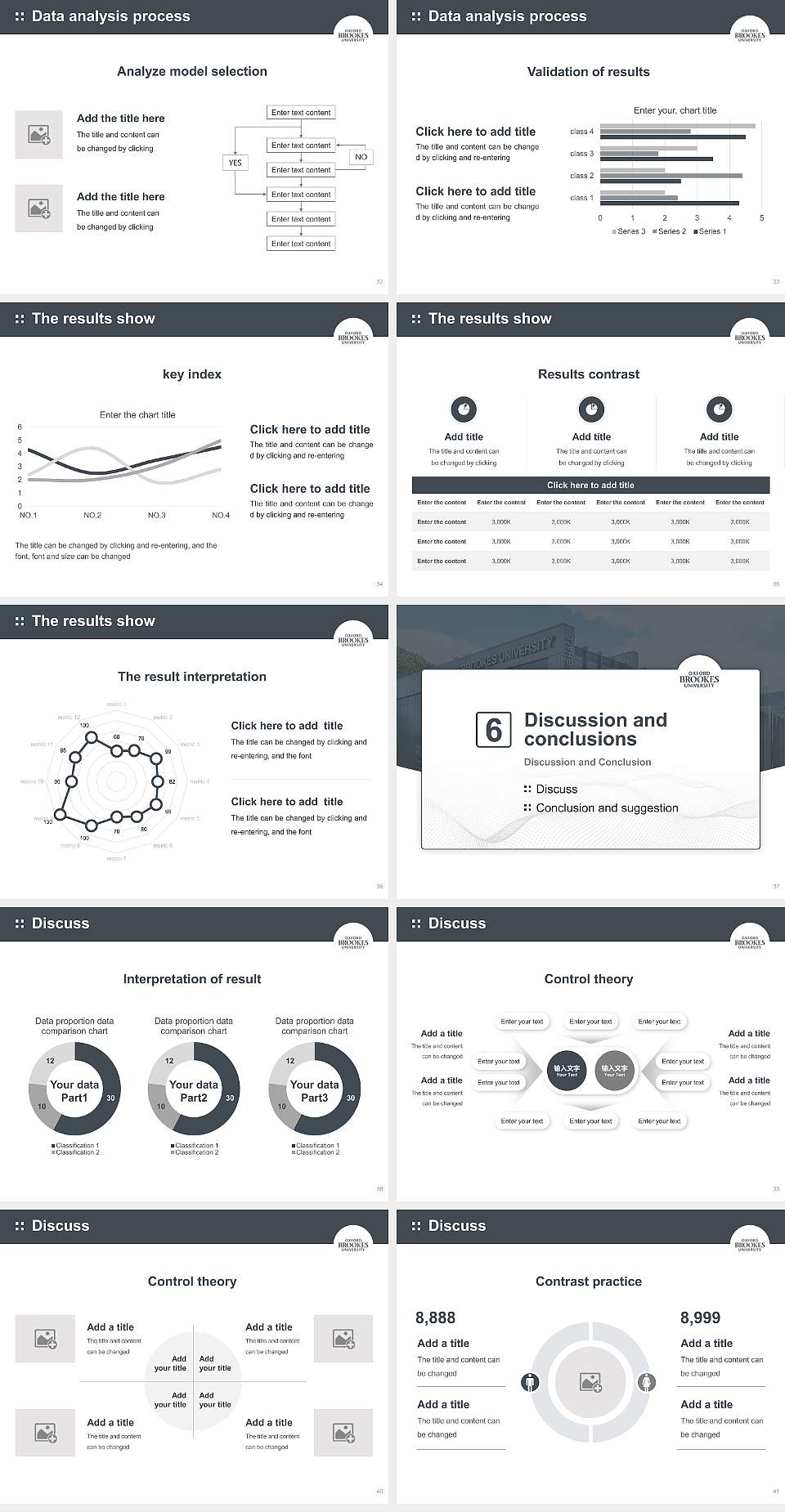 Oxford Brookes University Graduation Thesis Defense PPT Template4:3 ratio PPT effect preview image5