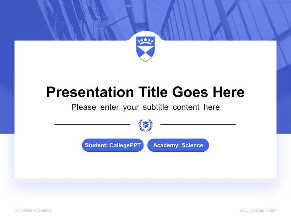 University of Dundee National Scholarship Defense PPT Template4:3 ratio PPT effect preview image4