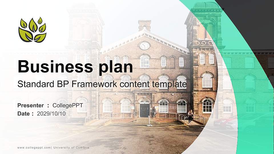 University of Cumbria Competition/Entrepreneurship Contest PPT Template16:9 ratio PPT effect preview image