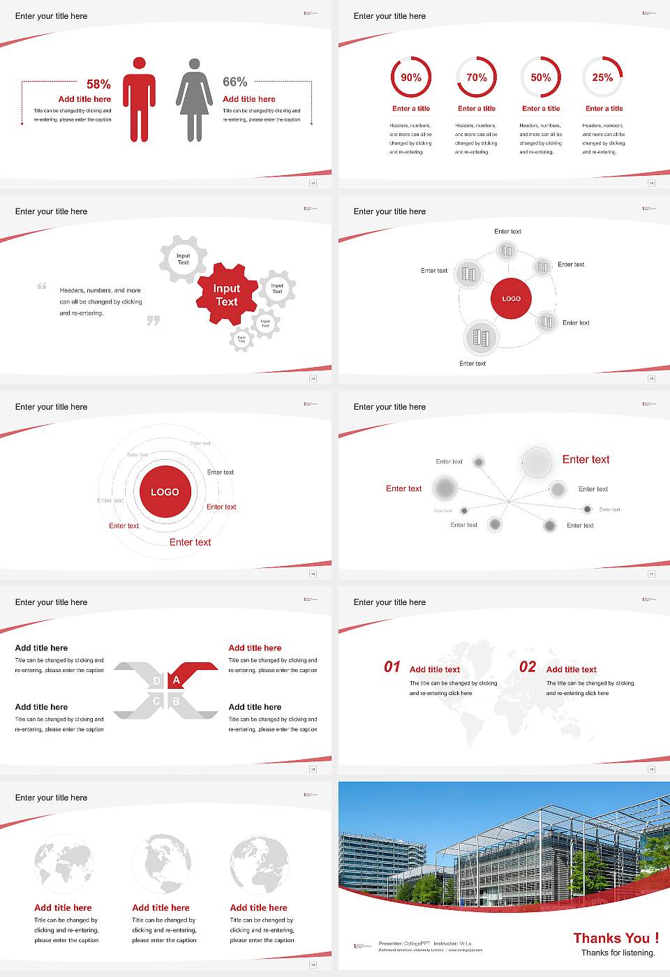 Richmond American University London Course/Courseware Creation PPT Template16:9 ratio PPT effect preview image4