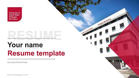 University of South Wales Resume PPT Template