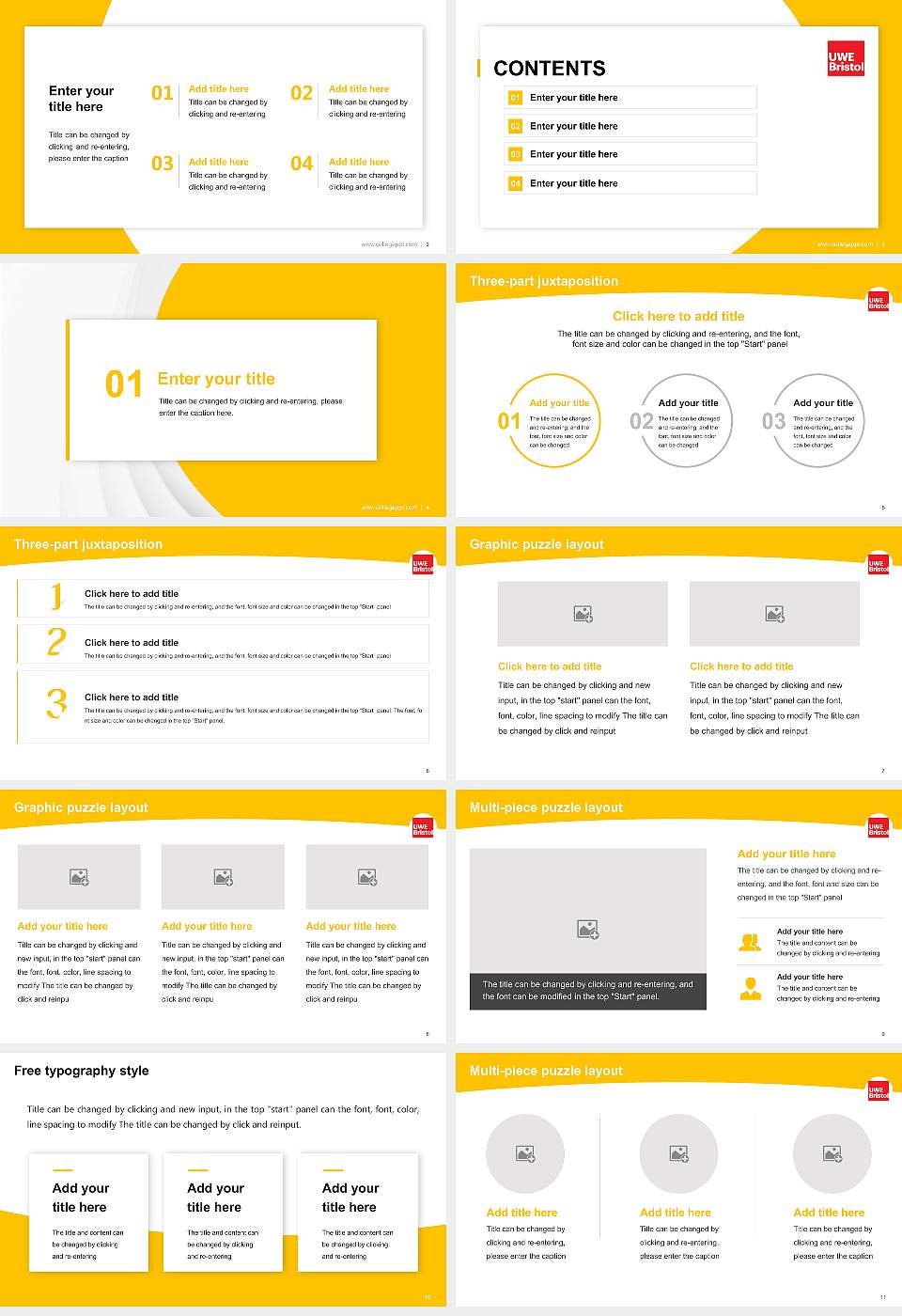 University of the West of England Academic Presentation/Research Findings Report PPT Template16:9 ratio PPT effect preview image2