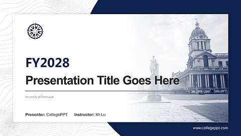 University of Greenwich Academic Presentation/Research Findings Report PPT Template