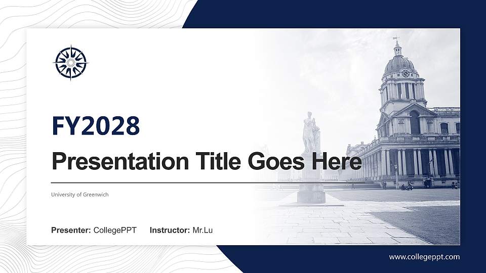 University of Greenwich Academic Presentation/Research Findings Report PPT Template16:9 ratio PPT effect preview image