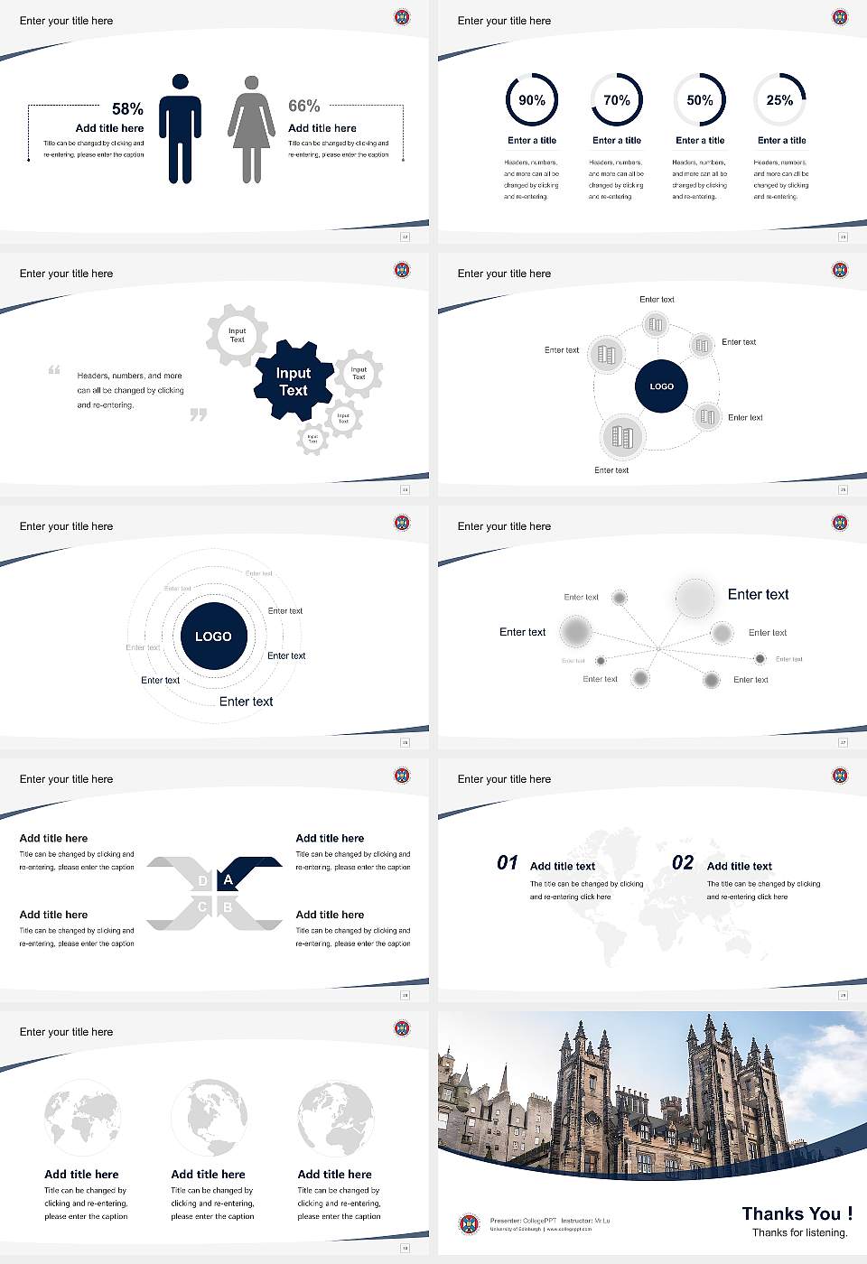 University of Edinburgh Course/Courseware Creation PPT Template16:9 ratio PPT effect preview image4