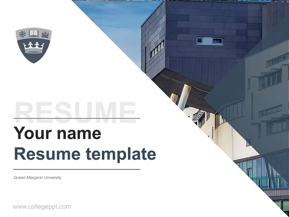 Queen Margaret University Resume PPT Template4:3 ratio PPT effect preview image5