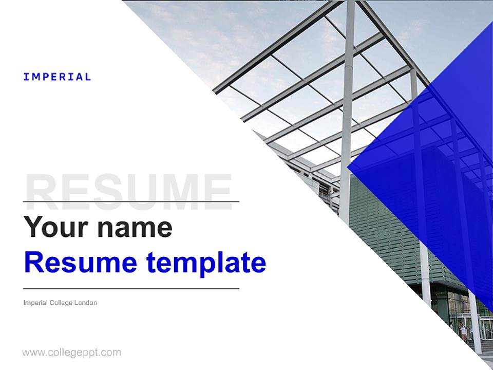 Imperial College London Resume PPT Template4:3 ratio PPT effect preview image5