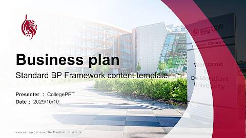 De Montfort University Competition/Entrepreneurship Contest PPT Template
