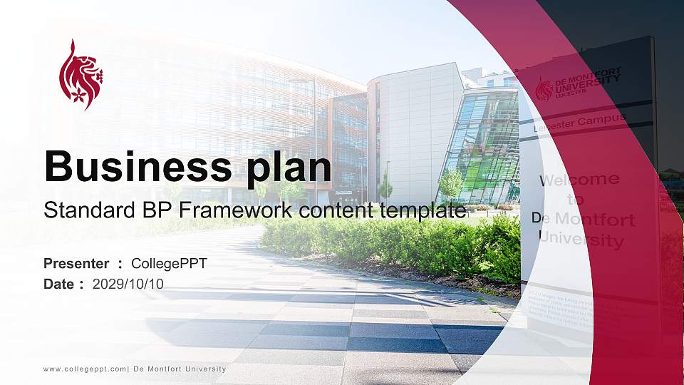 De Montfort University Competition/Entrepreneurship Contest PPT Template16:9 ratio PPT effect preview image