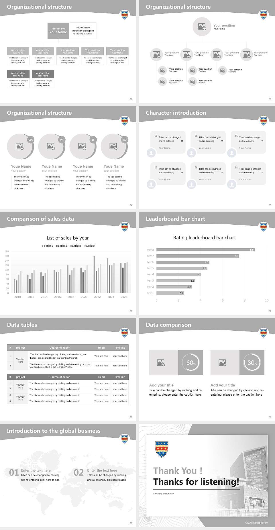 University of Plymouth Academic Presentation/Research Findings Report PPT Template4:3 ratio PPT effect preview image4