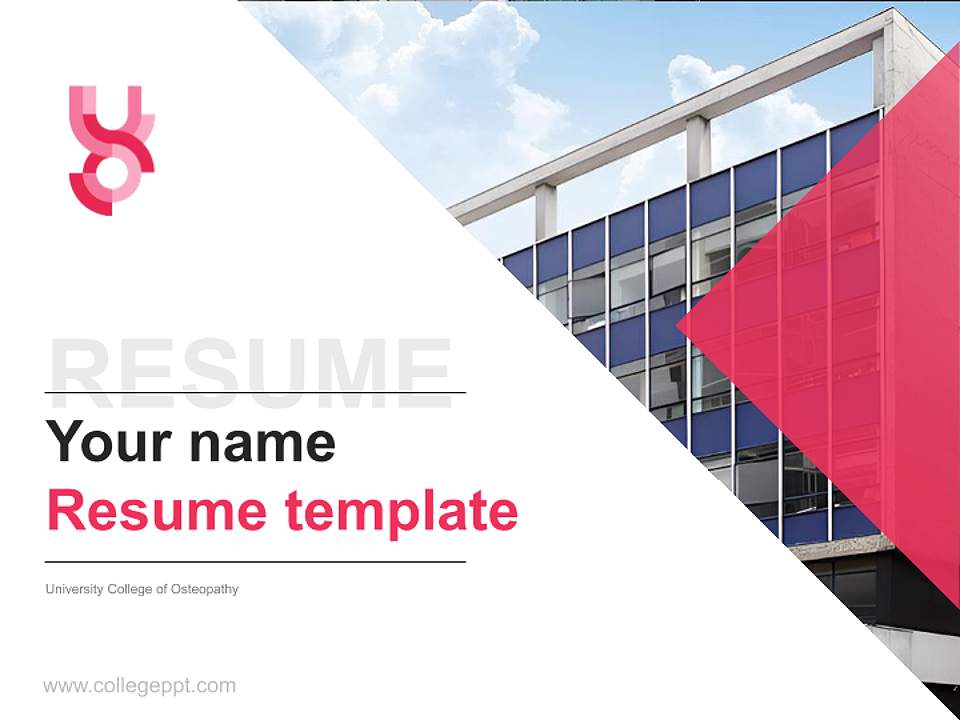 University College of Osteopathy Resume PPT Template4:3 ratio PPT effect preview image5