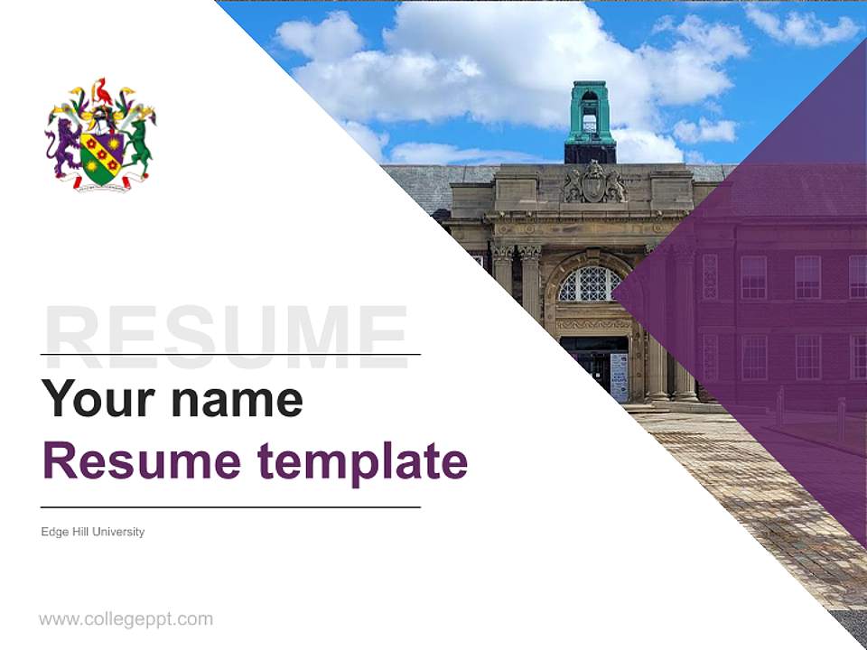 Edge Hill University Resume PPT Template4:3 ratio PPT effect preview image5