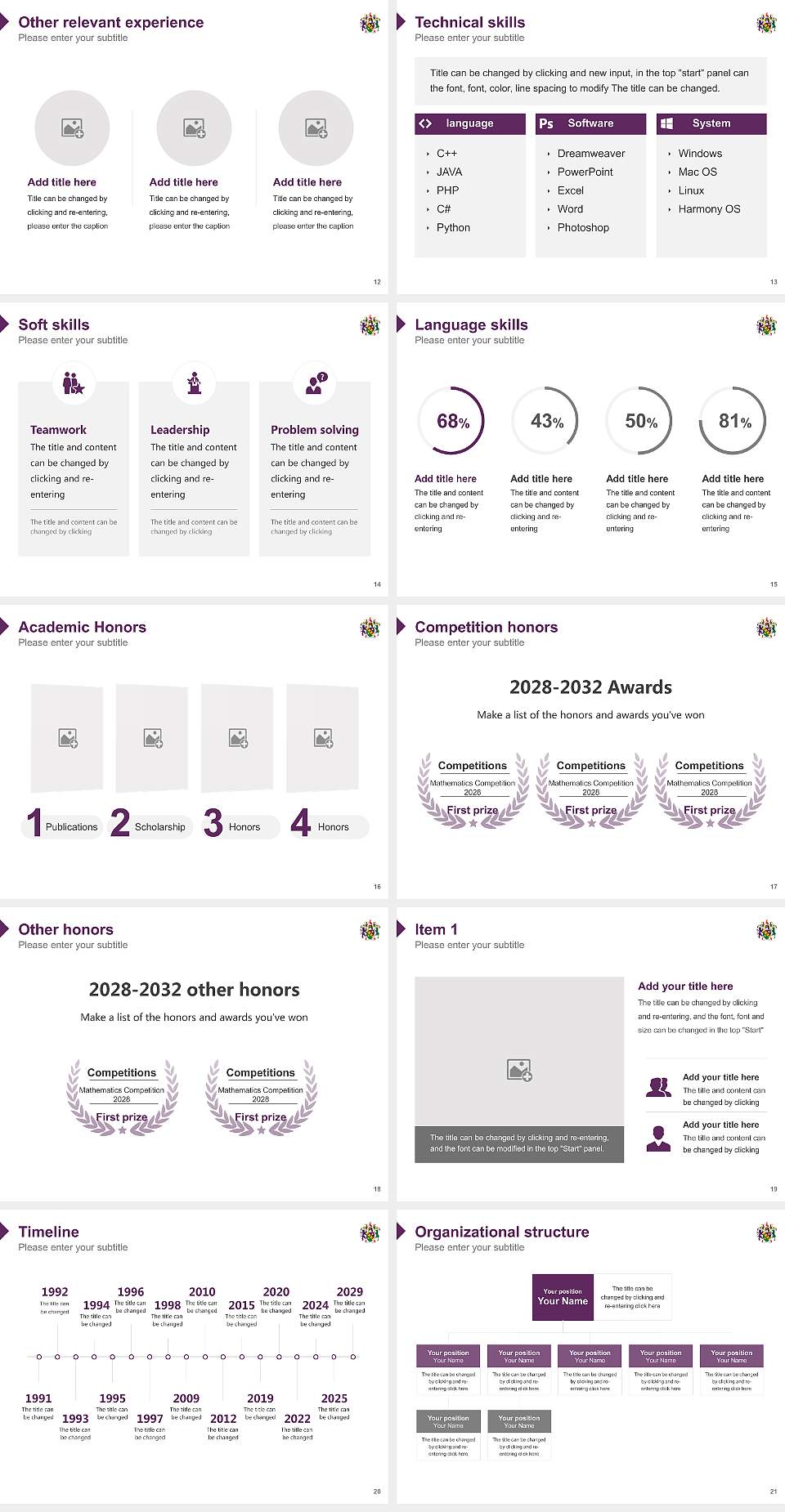 Edge Hill University Resume PPT Template4:3 ratio PPT effect preview image3