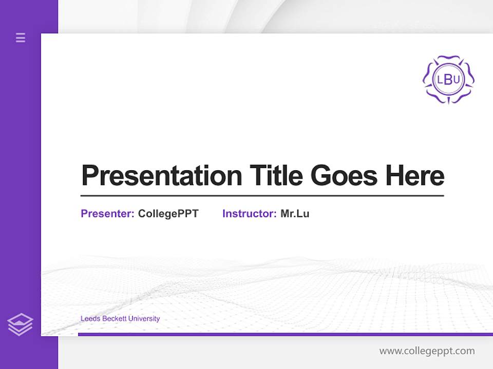 Leeds Beckett University Thesis Proposal/Graduation Defense PPT Template4:3 ratio PPT effect preview image5