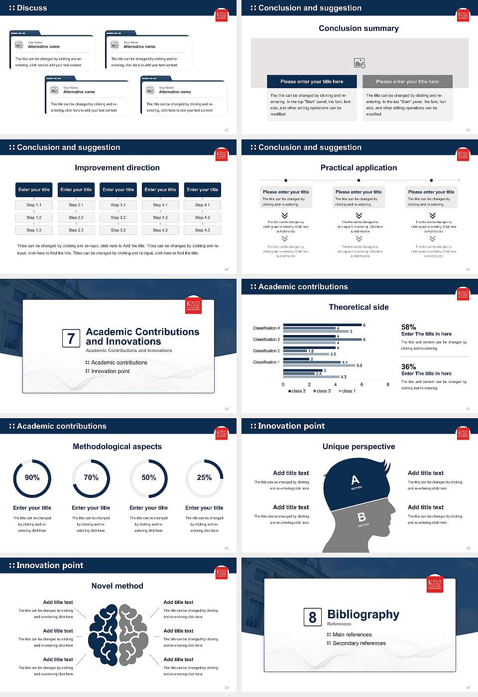 King’s College London Graduation Thesis Defense PPT Template16:9 ratio PPT effect preview image6