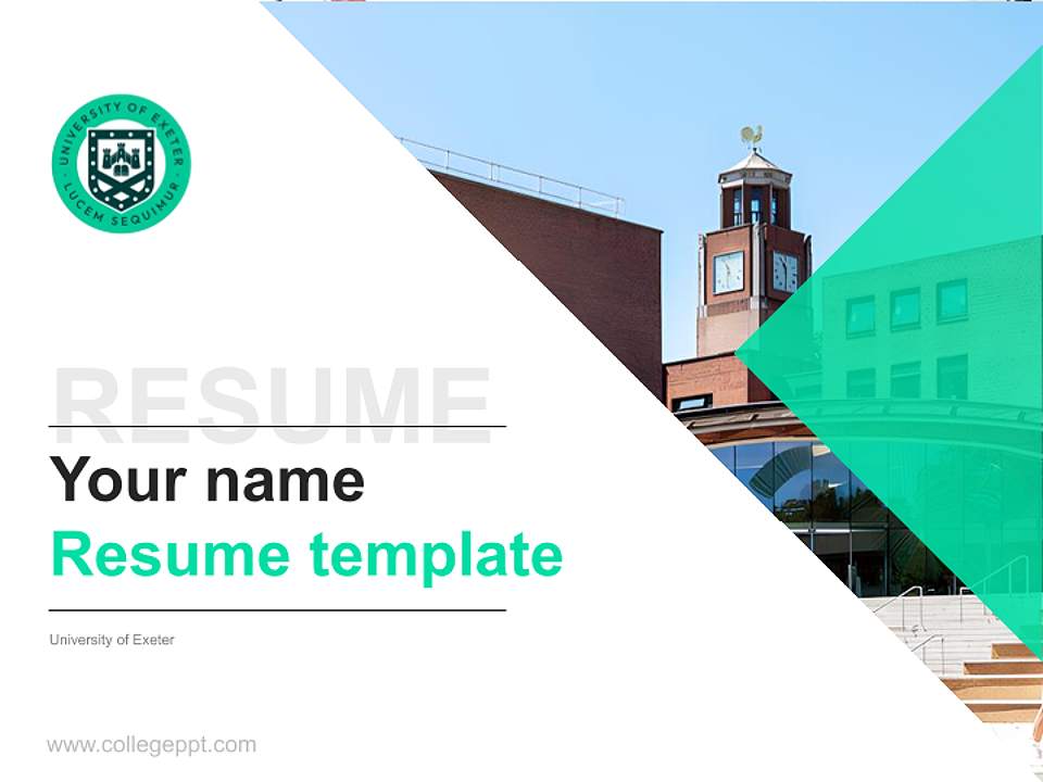 University of Exeter Resume PPT Template4:3 ratio PPT effect preview image5