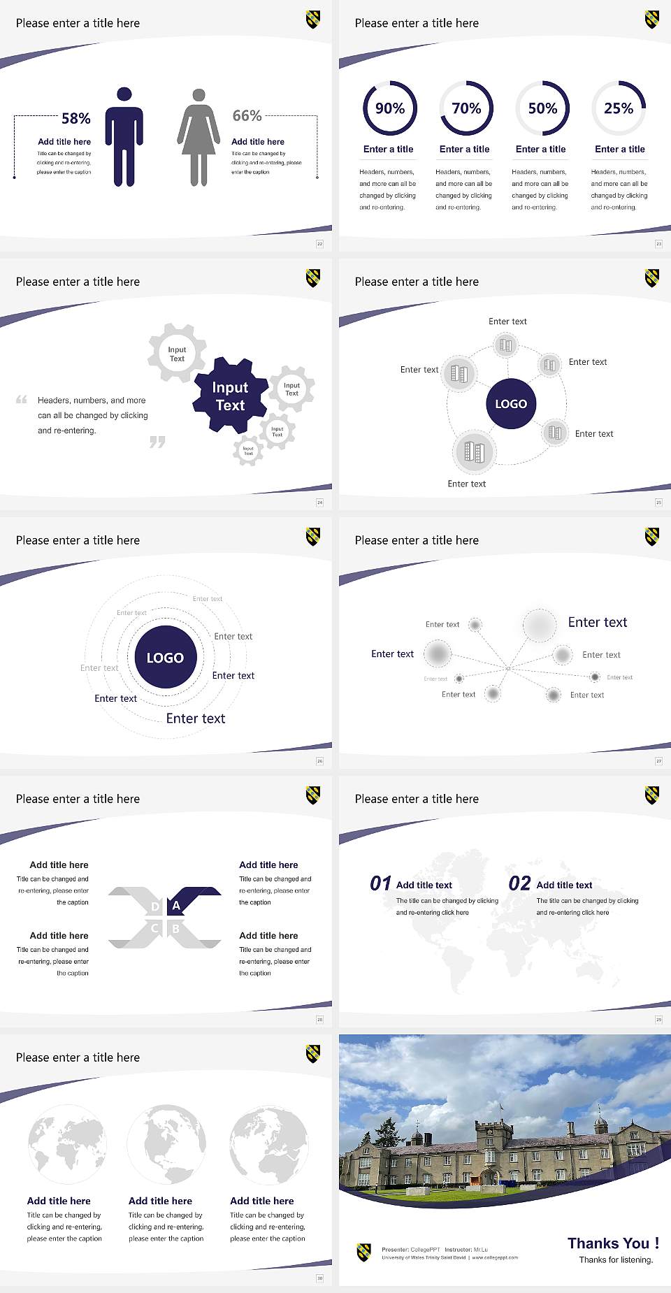 University of Wales Trinity Saint David Course/Courseware Creation PPT Template4:3 ratio PPT effect preview image4