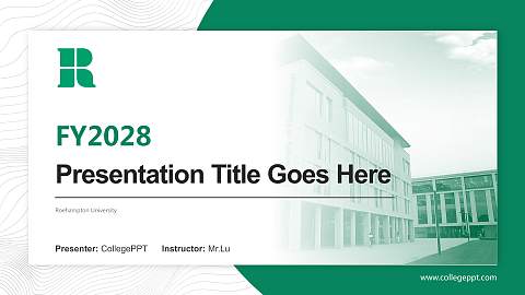 Roehampton University Academic Presentation/Research Findings Report PPT Template