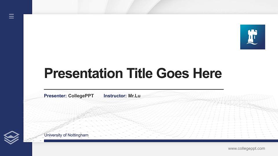 University of Nottingham Thesis Proposal/Graduation Defense PPT Template16:9 ratio PPT effect preview image