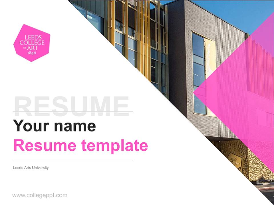 Leeds Arts University Resume PPT Template4:3 ratio PPT effect preview image5