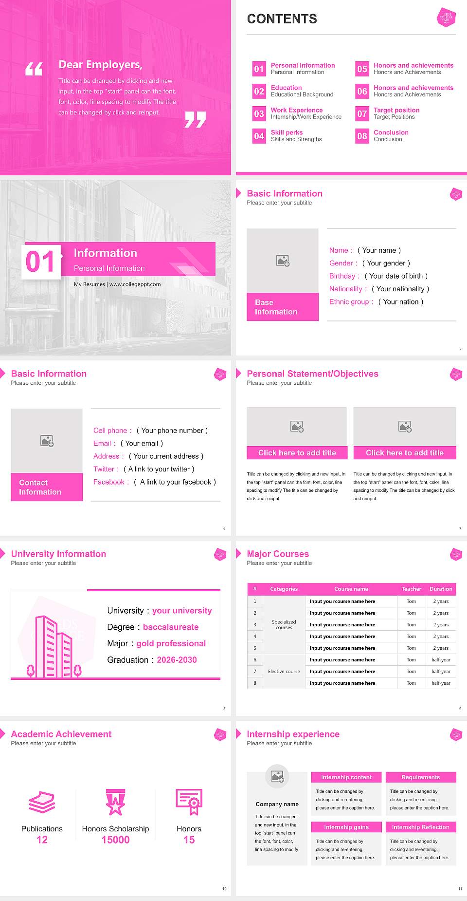 Leeds Arts University Resume PPT Template4:3 ratio PPT effect preview image2
