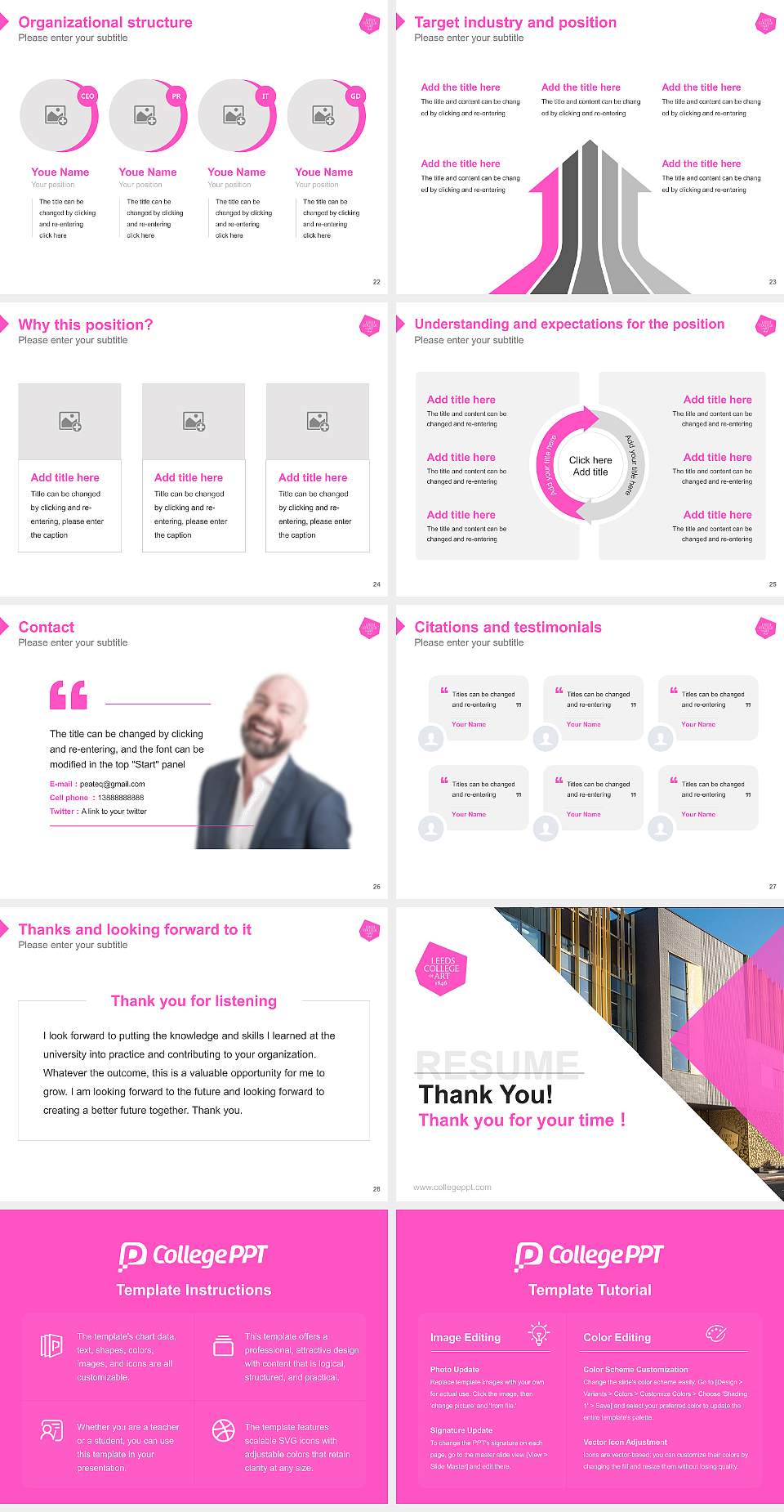 Leeds Arts University Resume PPT Template4:3 ratio PPT effect preview image4