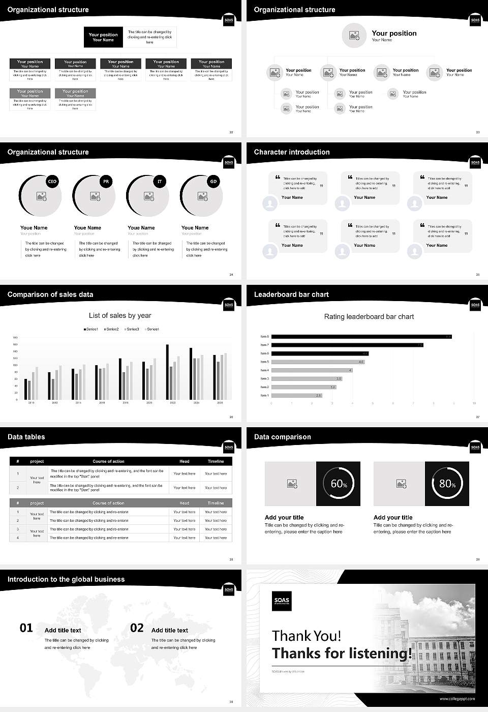 SOAS University of London Academic Presentation/Research Findings Report PPT Template16:9 ratio PPT effect preview image4