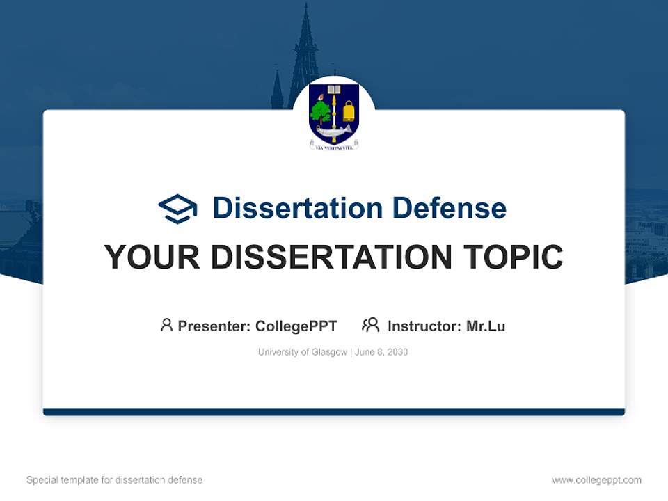 University of Glasgow Graduation Thesis Defense PPT Template4:3 ratio PPT effect preview image7