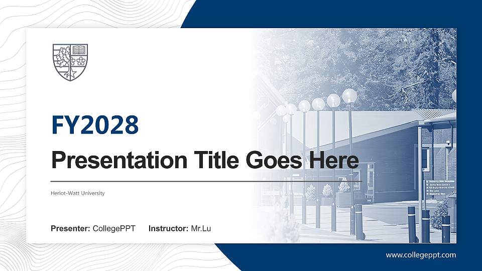 Heriot-Watt University Academic Presentation/Research Findings Report PPT Template16:9 ratio PPT effect preview image