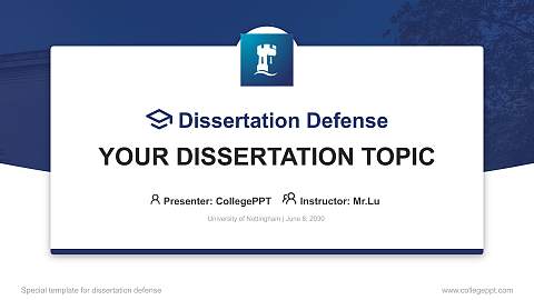 University of Nottingham Graduation Thesis Defense PPT Template
