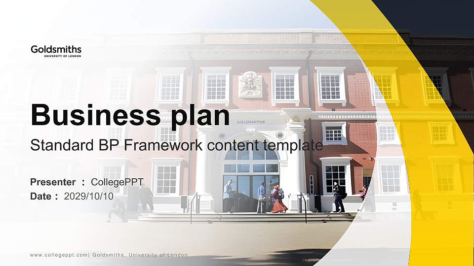 Goldsmiths, University of London Competition/Entrepreneurship Contest PPT Template16:9 ratio PPT effect preview image