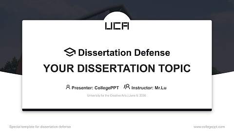 University for the Creative Arts Graduation Thesis Defense PPT Template