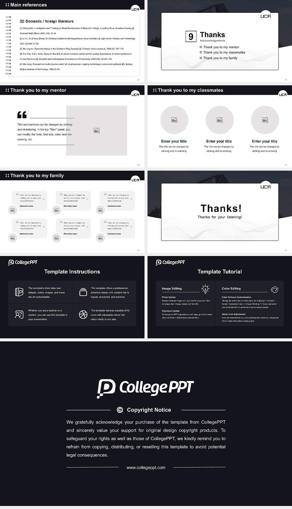 University for the Creative Arts Graduation Thesis Defense PPT Template16:9 ratio PPT effect preview image7