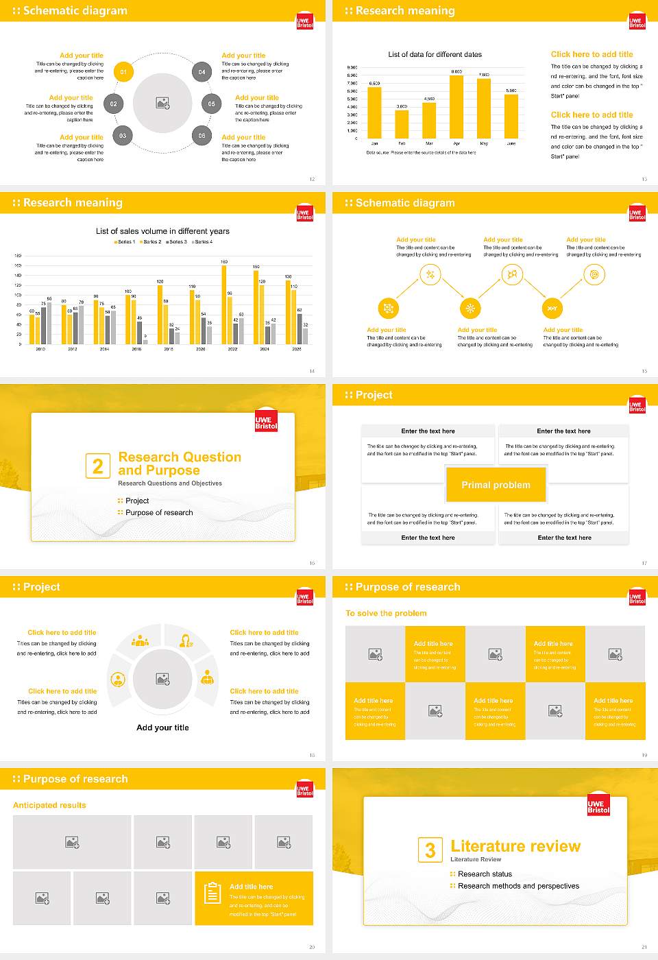 University of the West of England Graduation Thesis Defense PPT Template16:9 ratio PPT effect preview image3