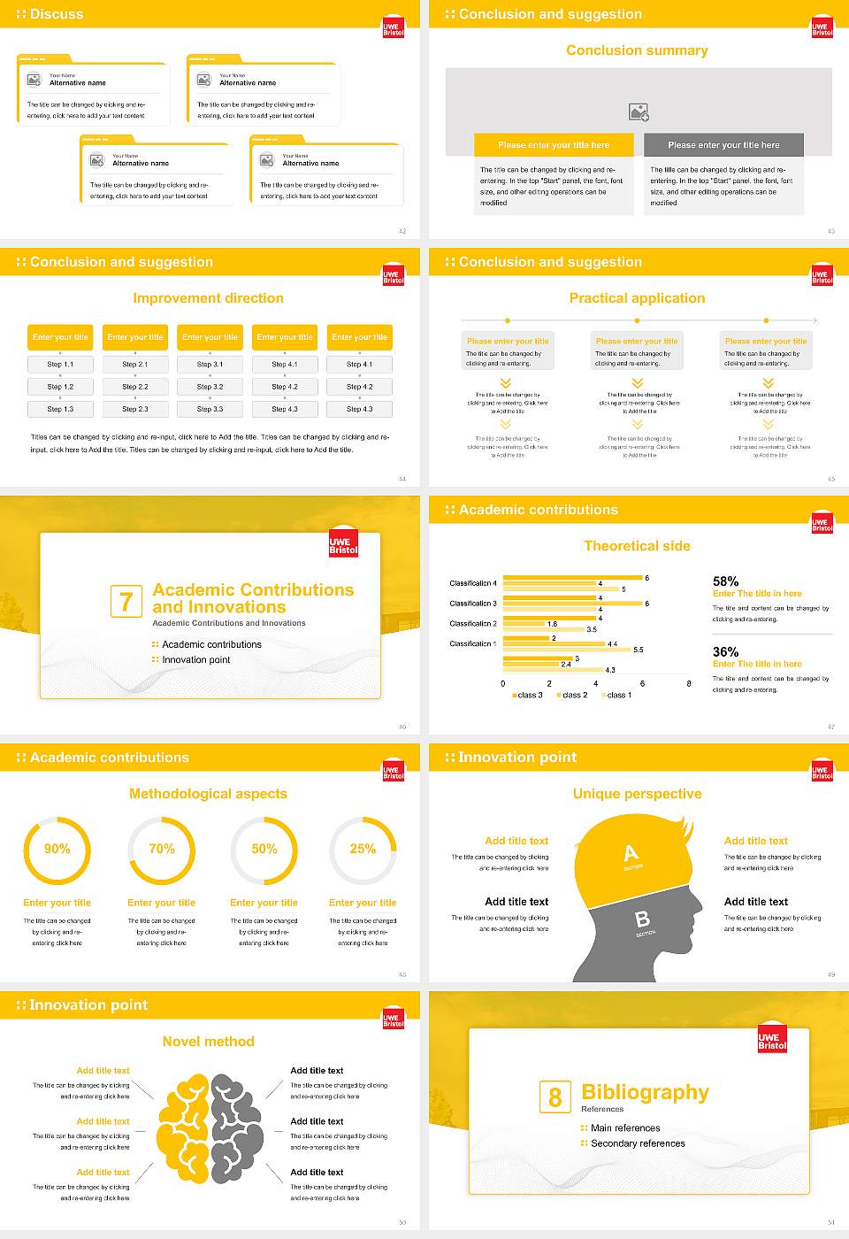 University of the West of England Graduation Thesis Defense PPT Template16:9 ratio PPT effect preview image6