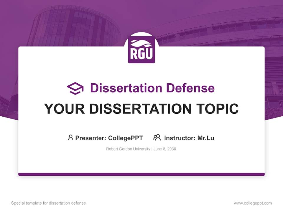 Robert Gordon University Graduation Thesis Defense PPT Template4:3 ratio PPT effect preview image7
