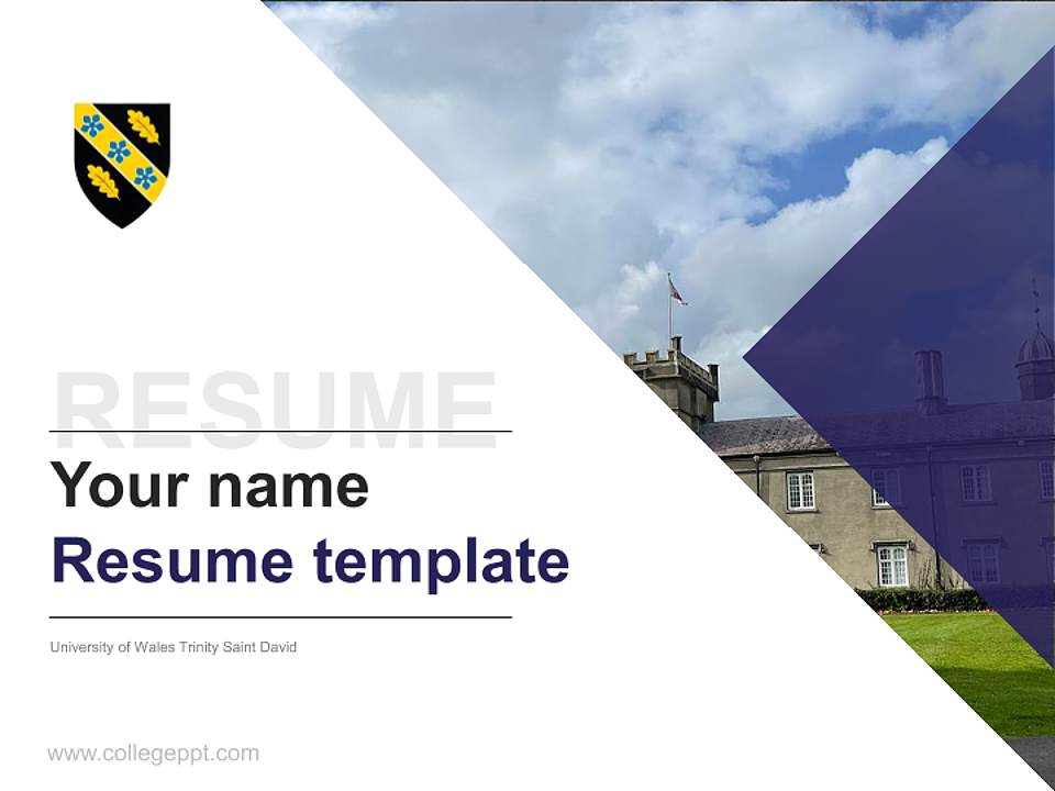 University of Wales Trinity Saint David Resume PPT Template4:3 ratio PPT effect preview image5